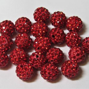 Shamballa Bead 10mm Light Siam (1 piece)