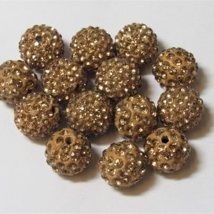Shamballa Bead 12mm Light Colorado Topaz (1 piece)