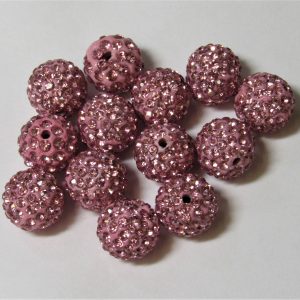 Shamballa Bead 12mm Light Rose (1 piece)