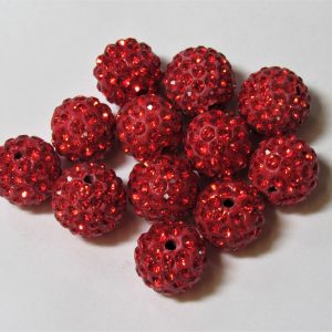 Shamballa Bead 12mm Light Siam (1 piece)