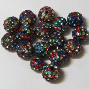 Shamballa Bead 12mm Multi-coloured (1 piece)