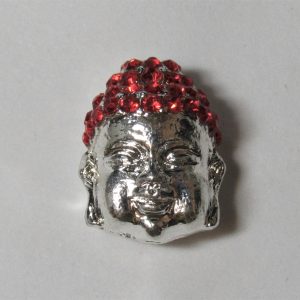 Shamballa Buddha Head Light Siam 18x13mm (1 piece)