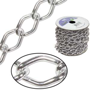 Aluminium Chain 14.4x9mm Bright Silver (1 metre)
