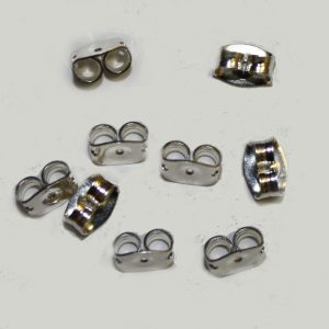 Earring Scrollbacks Silver Plated  (20 Per Pack)