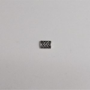 Celtic Small Rectangular Bead Silver 7mm (x1)