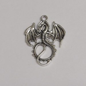 Dragon Pendant Small 35mm Silver Plated (1 Piece)