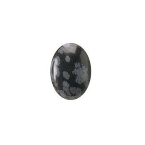 Cabochon Snowflake Obsidian 14x10mm