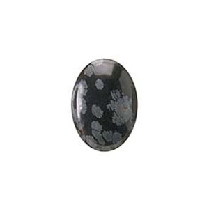 Cabochon Snowflake Obsidian 18x13mm