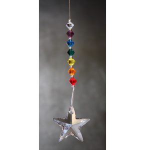 Window Hanging Star Crystal with 6mm Rainbow Bicones