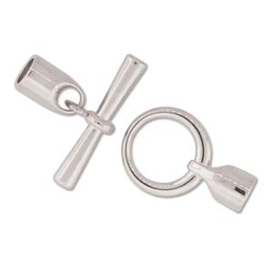 Glue On Clasp Toggle 29x22.5mm Silver Plated (1 set)