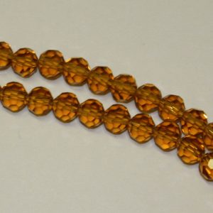 Faceted Glass Round Topaz 4mm