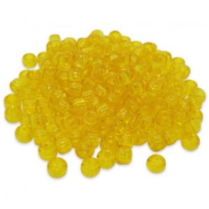 Plastic Pony Beads Transparent Yellow 6x8mm (1 piece)
