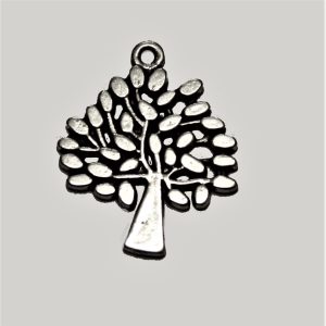 Tree Pendant 30mm Silver Plated (1 Piece)