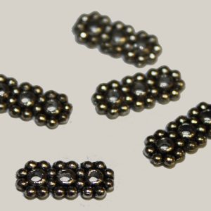 Daisy Spacer Triple Strand 5x12.5mm Silver Plated (10 per pack)