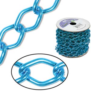 Aluminium Chain 14.4x9mm Turquoise (1 metre)