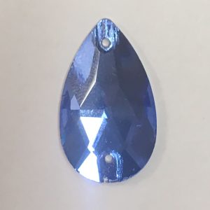 Bargain Sew On Teardrop Blue 28x17mm