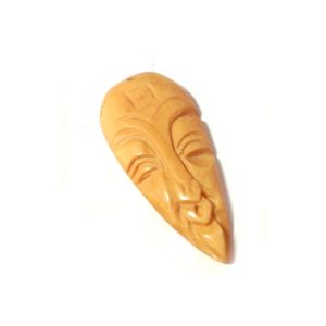 Bone Carved Mask Pendant 35mm (x1)