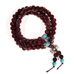 Wooden Mala - with dorje 2