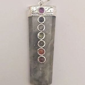 K1. Labradorite Flat Chakra Pendant