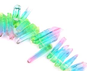 Top Drilled- Quartz Point- Rainbow
