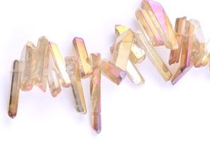 Top Drilled - Quartz Point- Champagne Aura