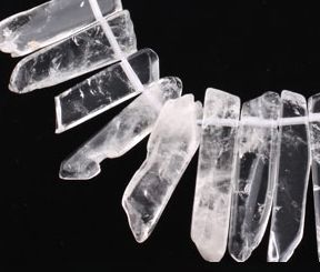 Top Drilled - Flat Chip- Clear Quartz