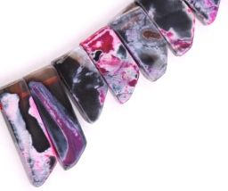 Top Drilled - Flat Chip- Pink Agate