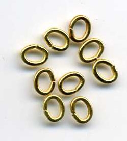 Gold Plated Jump Rings Oval 4.5x3.5mm (28 per pack)