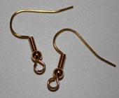 Fish Hook Earrings Gold Plated (16 per pack)