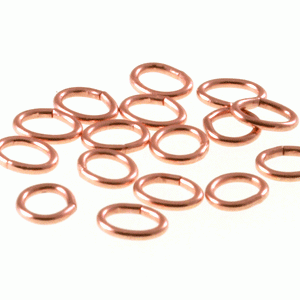 Copper Plated Jump Rings Oval 6x8mm (20 Per Pack)