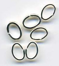 Silver Plated Jump Rings Oval 5x4mm (30 Per Pack)