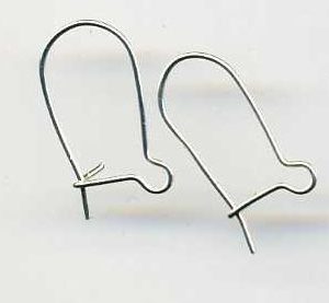 Kidney Wire Earrings Silver Plated (10 Per Pack)