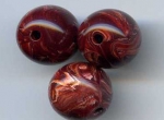 Acrylic Round Bead Dark Red Swirl 12mm (1 piece)