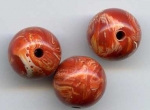 Acrylic Round Bead Brick Red Swirl 12mm (1 piece)