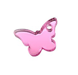 Plexi Acrylic Charm Butterfly 16x11mm - Pink Mirror (1 piece)