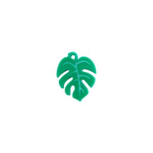 Plexi Acrylic Exotic Leaf Charm Green 18x20mm (x1)