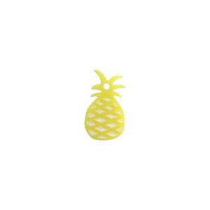 Plexi Acrylic Pineapple Charm Yellow 20x12mm