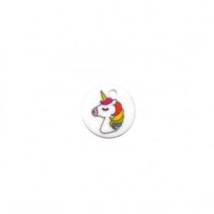 Plexi Acrylic Round Unicorn Charm 15mm