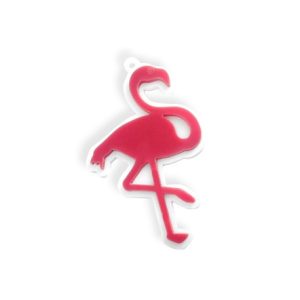 Plexi Acrylic Flamingo Pendant 63x40mm (x1)