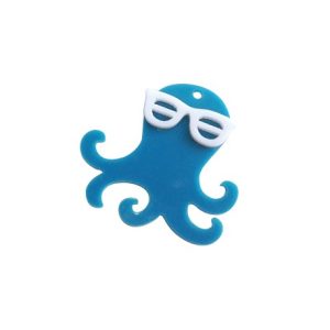 Plexi Acrylic Octopus Pendant 39x38mm