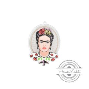 Plexi Acrylic Pendant Oval Frida Kahlo 37x47mm (1 piece)