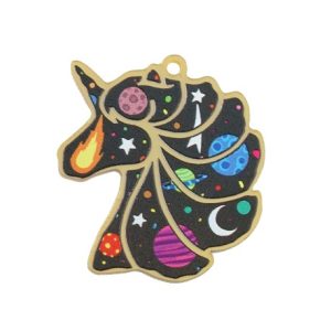 Plexi Acrylic Unicorn Space Pendant 38x44mm (1 piece)