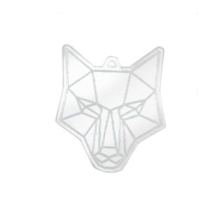 Plexi acrylic Wolf Head Pendant Clear 38x43mm