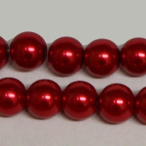 Glass Pearls Red 10mm