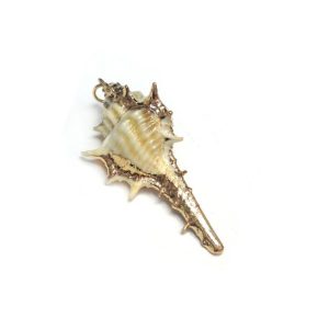 Shell Pendant with Metal Edge 25x54mm