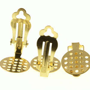 Sieve Clip on Earrings Gold Plated (4 Per Pack)