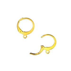 Stainless Steel Round Leverback Earring 12mm - Gold Plated (2 pieces)