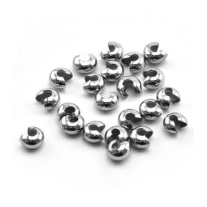 Stainless Steel Crimp Covers 6x4mm (6 pieces)