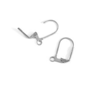 Stainless Steel Leverback Earring Hook 17x10mm (4 pieces)