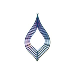 Stainless Steel Drop Pendant 60x35mm Rainbow Effect (1 piece)